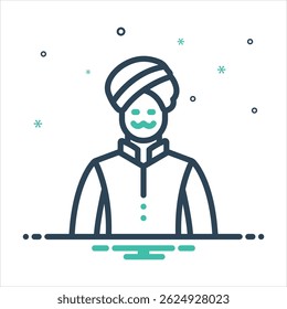 Vector colorful icon for indian