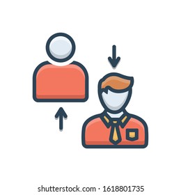 Vector colorful icon for internship