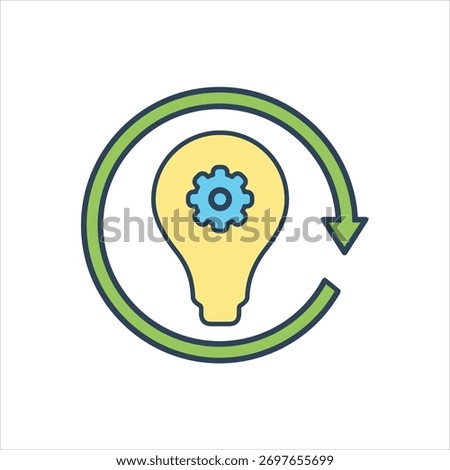 Vector colorful icon for invention process