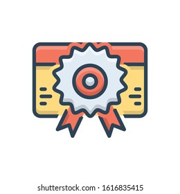Vector colorful icon for licence