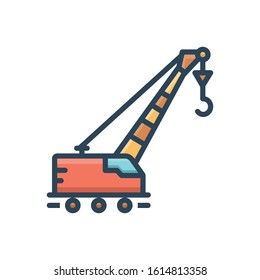 Vector colorful icon for lifting crane