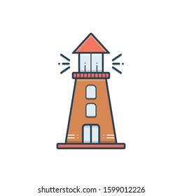 Vector colorful icon for lighthouse