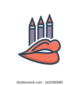 Vector colorful icon for lip liner