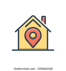 Vector colorful icon for local