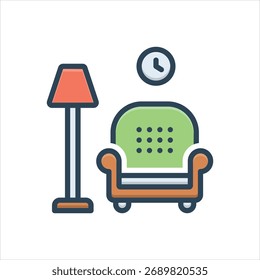 Vector colorful icon for lounge area