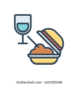 Vector colorful icon for meal