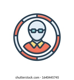 Vector colorful icon for member