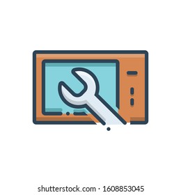 Vector colorful icon for microwave repair