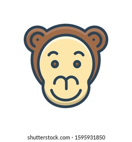 Vector colorful icon for monkey