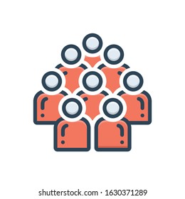 Vector colorful icon for multitude