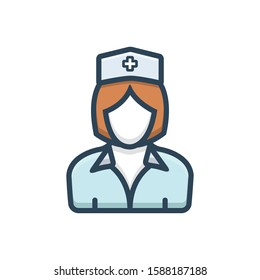 Vector colorful icon for nurse