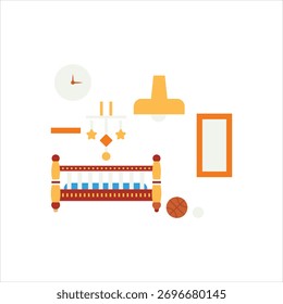 Vector colorful icon for nursery decor