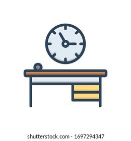 Vector colorful icon for office clock