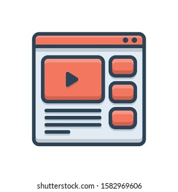 Vector colorful icon for online