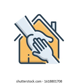 Vector colorful icon for orphanage