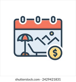 Vector colorful icon for paid vacation