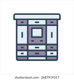 Icono colorido del Vector para los armarios del paquete