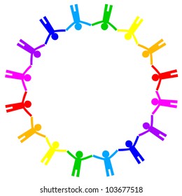 Vector colorful icon of people in circle
