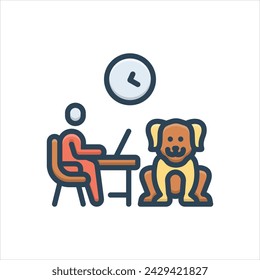 Vector colorful icon for pet friendly workplace