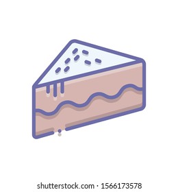 Vector colorful icon for piece of cake