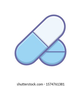 Vector colorful icon for pill
