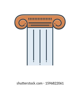 Vector colorful icon for pillar
