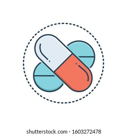 Vector colorful icon for pills