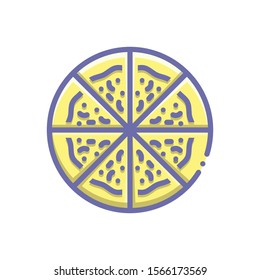 Vector colorful icon for pizza