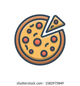Vector colorful icon for pizza