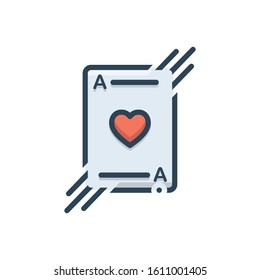 Vector colorful icon for playing  card