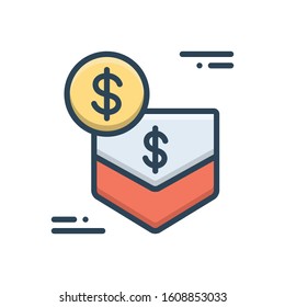Vector colorful icon for pocket friendly package