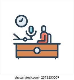 Vector colorful icon for podcaster
