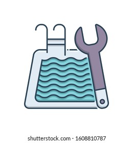 Vector Colorful Icon For Pool Maintenance