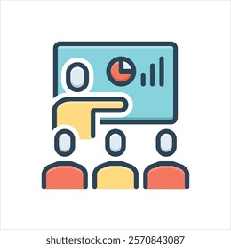 Vector colorful icon for presentation