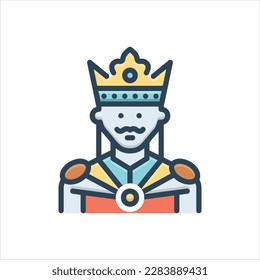 Vector colorful icon for prince