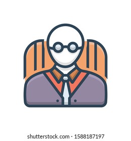 Vector colorful icon for principal