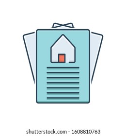 Vector colorful icon for property paper