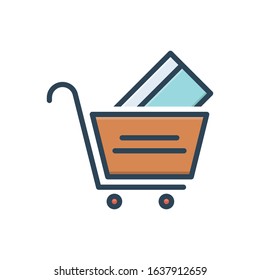 Vector colorful icon for purchase