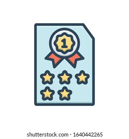 Vector colorful icon for rank