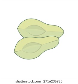 Vector colorful icon for raw avocado
