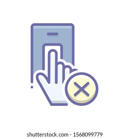 Vector colorful icon for rejected