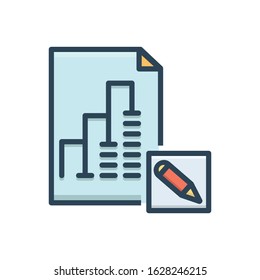Vector colorful icon for report editor