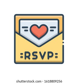 Vector colorful icon for rsvp