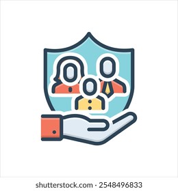 Vector colorful icon for safety