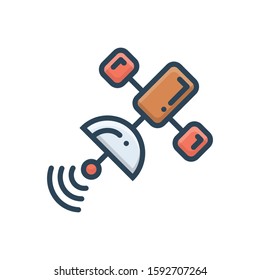Vector colorful icon for satellite