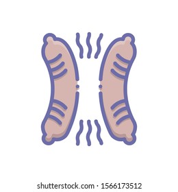 Vector colorful icon for sausage