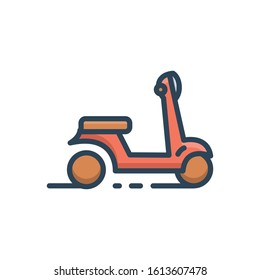 Vector colorful icon for scooter