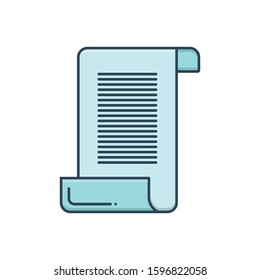 Vector colorful icon for scroll paper