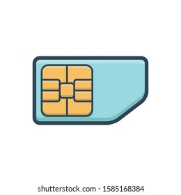 Vector colorful icon for sim