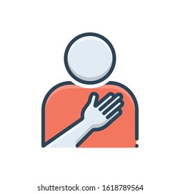 Vector colorful icon for sincerity
